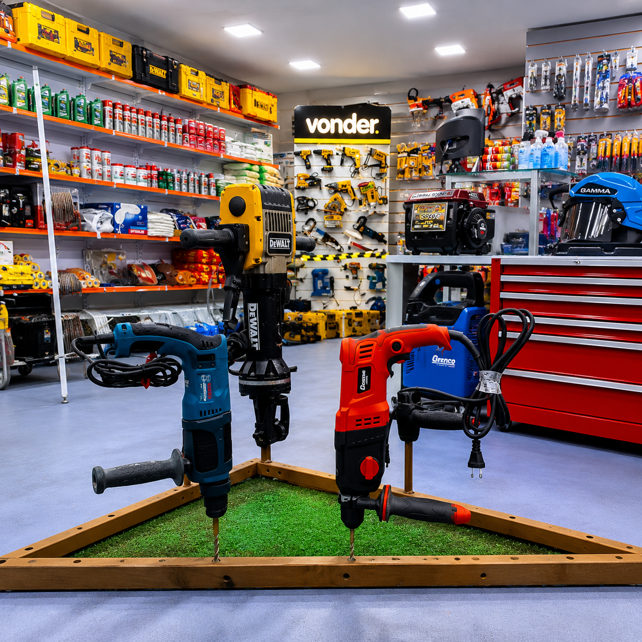 Loja da Diferencial Andaimes com ferramentas e equipamentos